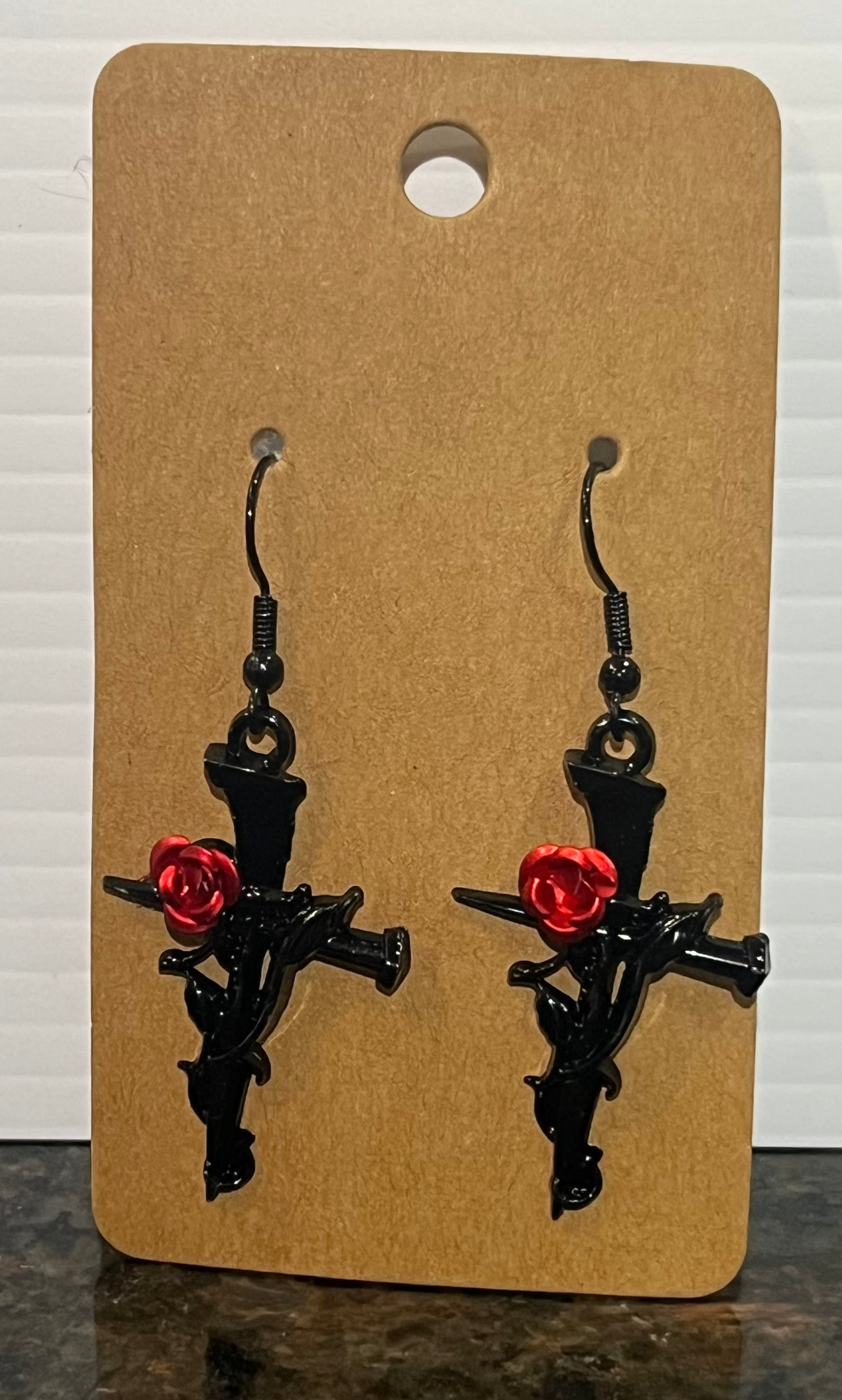 Black Cross Earrings - #2