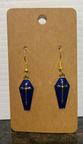 Blue Coffin Earrings