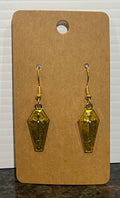 Gold Coffin Earrings
