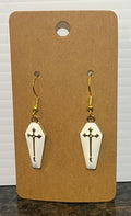 White Coffin Earrings