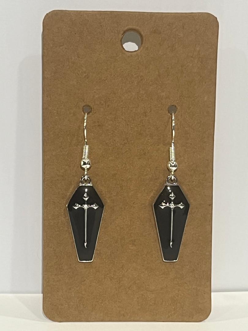 Black Coffin Earrings