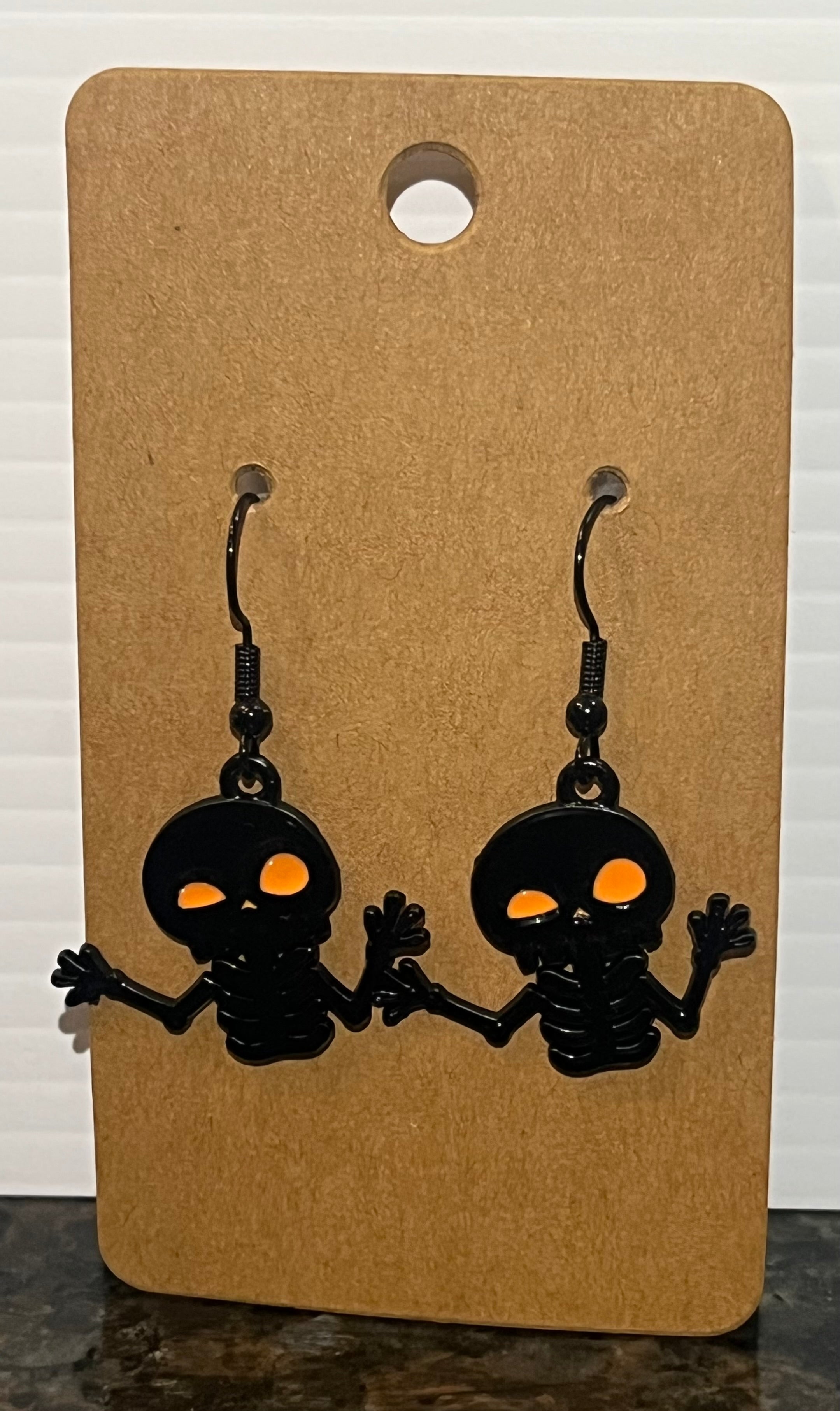 Black Skeleton Earrings